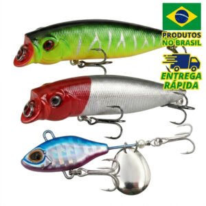Kit de Iscas para Tucunaré: 1 Spinner Lenda Limpa Poço 10g + 2 Lenda Tucuna 90